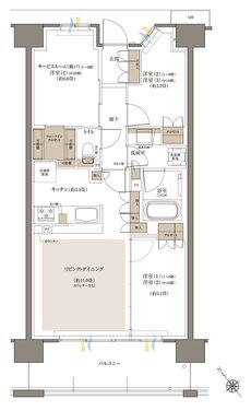 Brillia(ブリリア) 八王子 River Terrace 間取り D1 Type