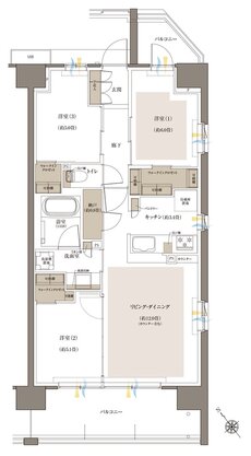 Brillia(ブリリア) 八王子 River Terrace 間取り F Type