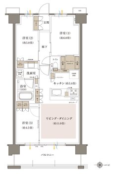 Brillia(ブリリア) 八王子 River Terrace 間取り G3 Type