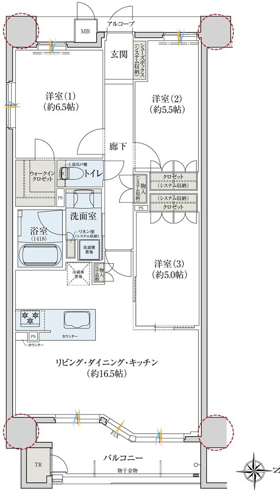 レ・ジェイド奈良三条通り 間取り G1 type
