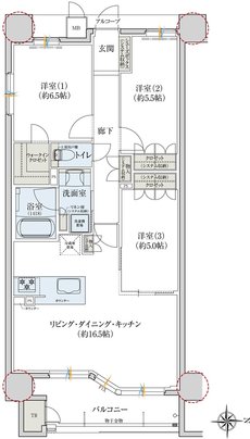 レ・ジェイド奈良三条通り 間取り G1 type