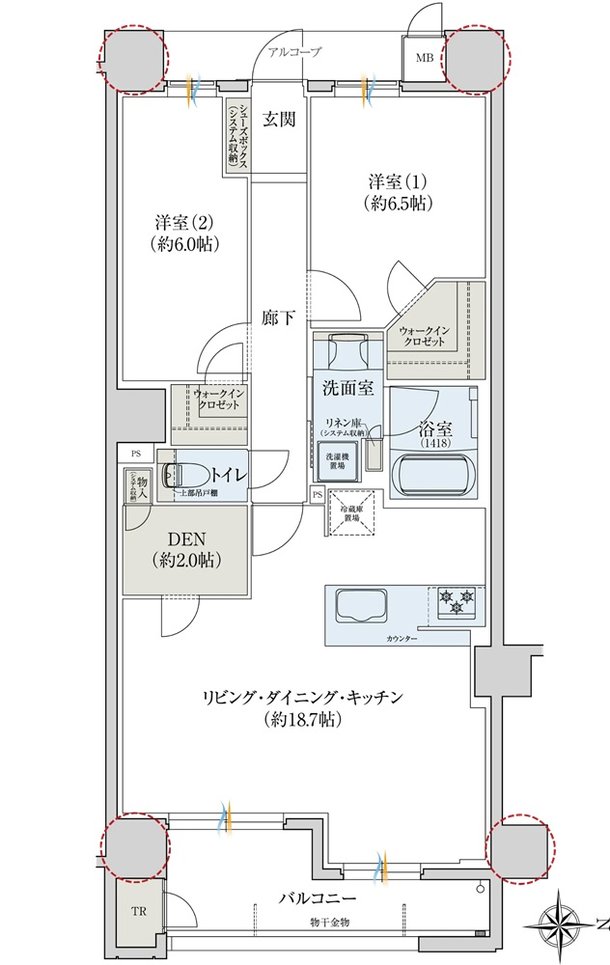 レ・ジェイド奈良三条通り 間取り I type menu2
