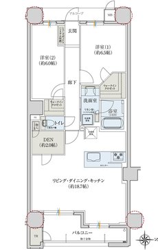 レ・ジェイド奈良三条通り 間取り I type menu2