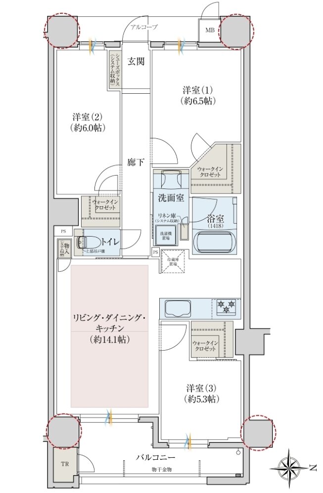 レ・ジェイド奈良三条通り 間取り I type