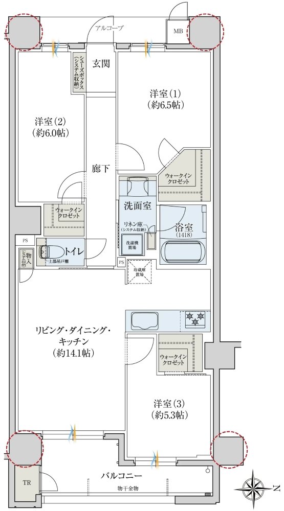 レ・ジェイド奈良三条通り 間取り I type