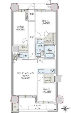 レ・ジェイド奈良三条通り 間取り I type