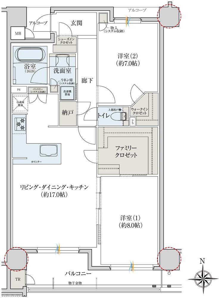 レ・ジェイド奈良三条通り 間取り E type menu2
