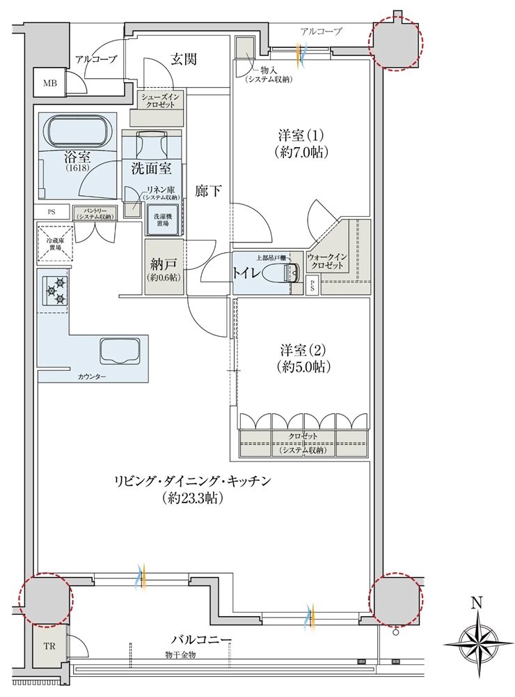 レ・ジェイド奈良三条通り 間取り E type menu1