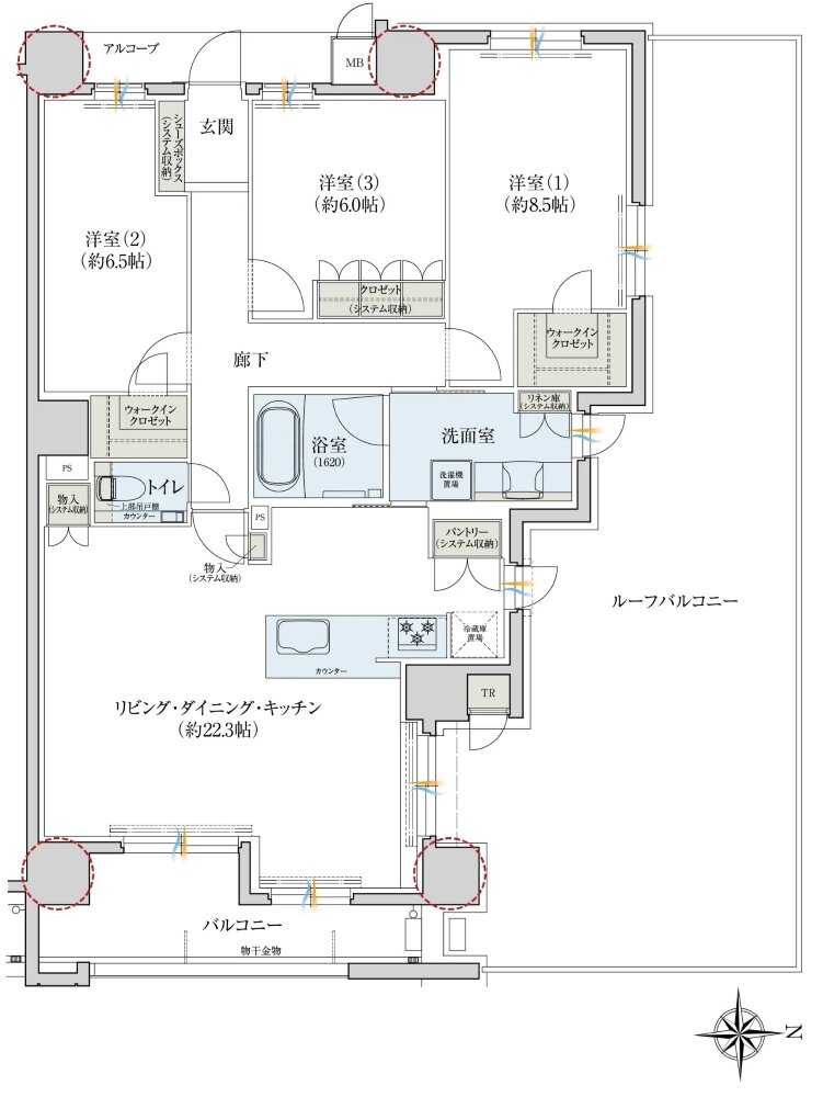 レ・ジェイド奈良三条通り 間取り Or type