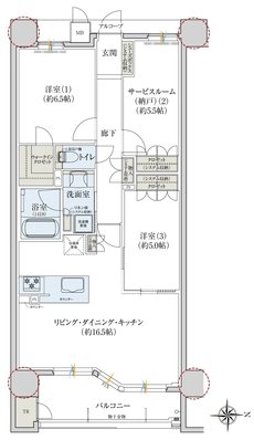 レ・ジェイド奈良三条通り 間取り G2 type