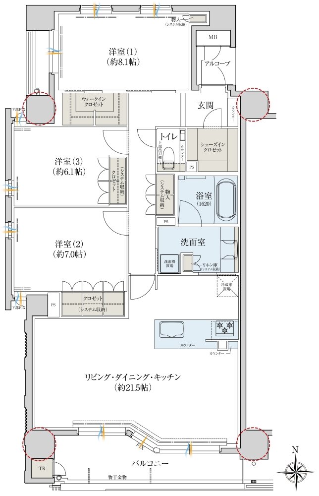 レ・ジェイド奈良三条通り 間取り C type