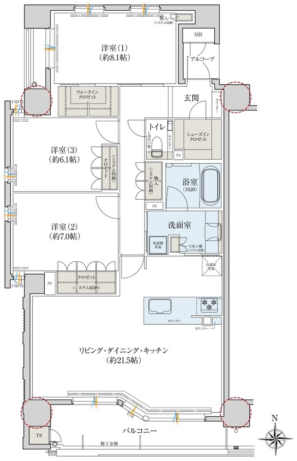 レ・ジェイド奈良三条通り 間取り C type