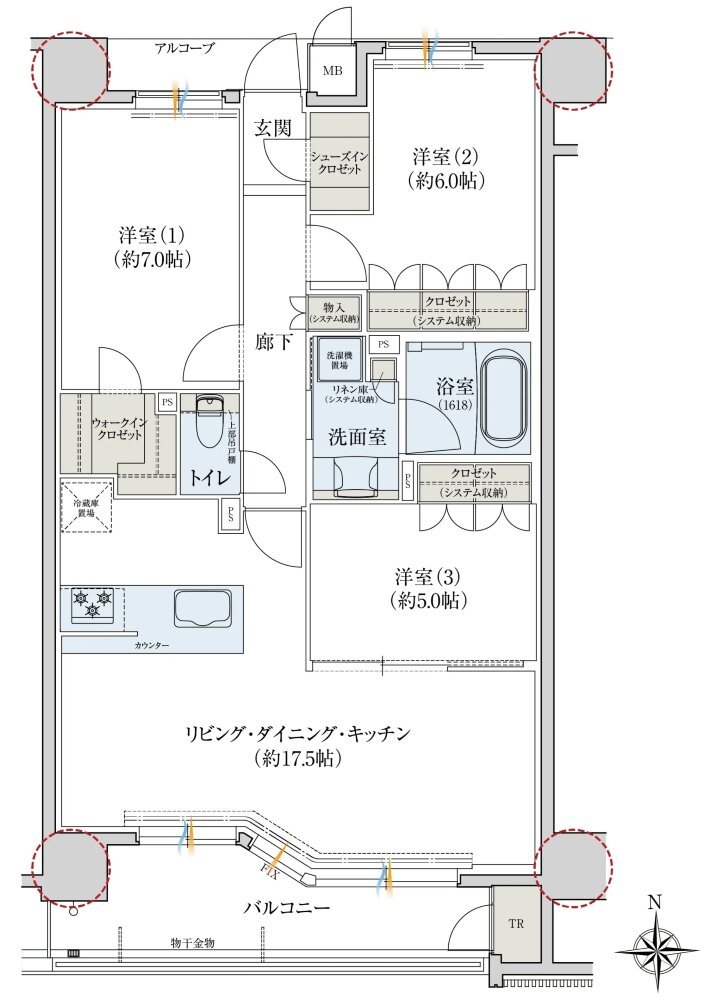 レ・ジェイド奈良三条通り 間取り D type