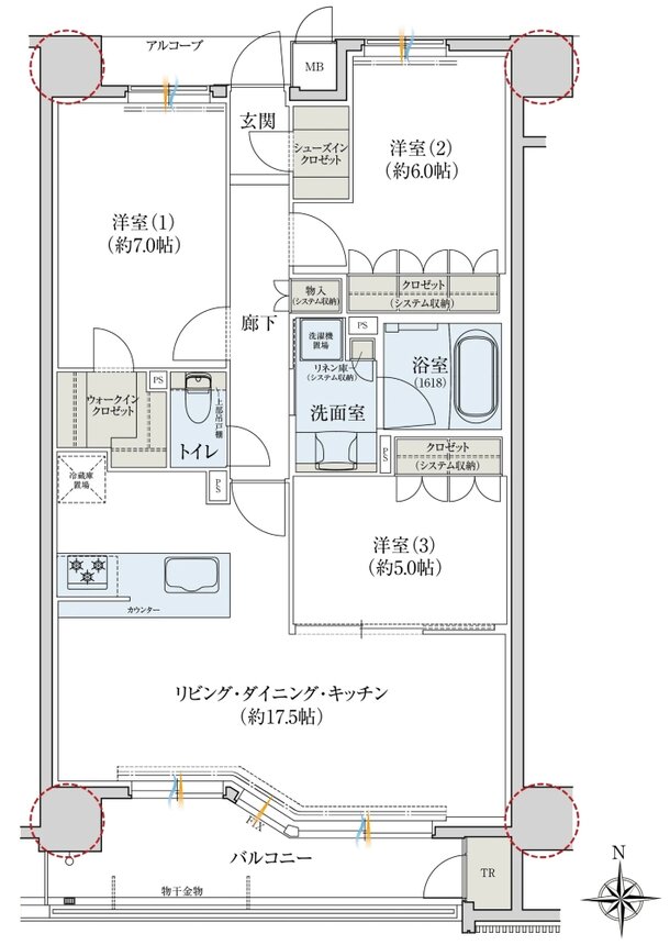 レ・ジェイド奈良三条通り 間取り D type