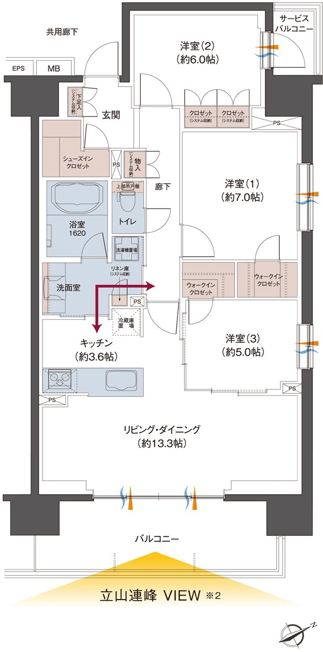 レーベン富山駅北VISIONISTA 間取り A type