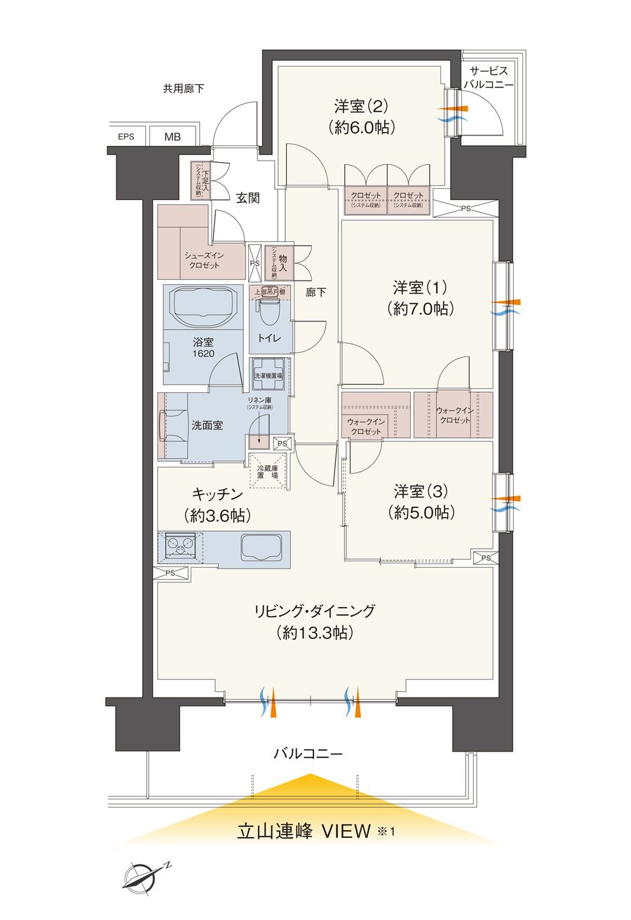 レーベン富山駅北VISIONISTA 間取り A type