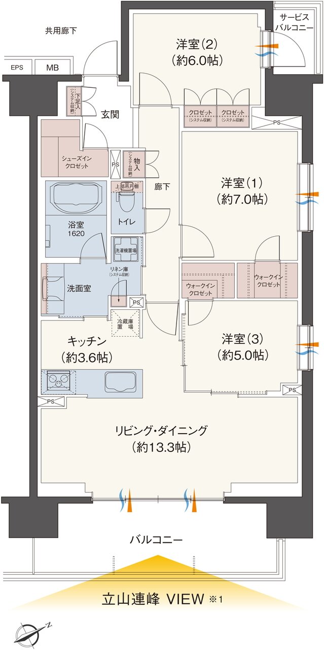 レーベン富山駅北VISIONISTA 間取り A type