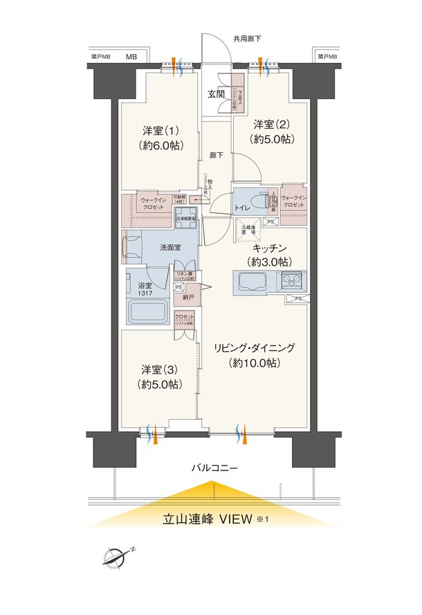 レーベン富山駅北VISIONISTA 間取り C type