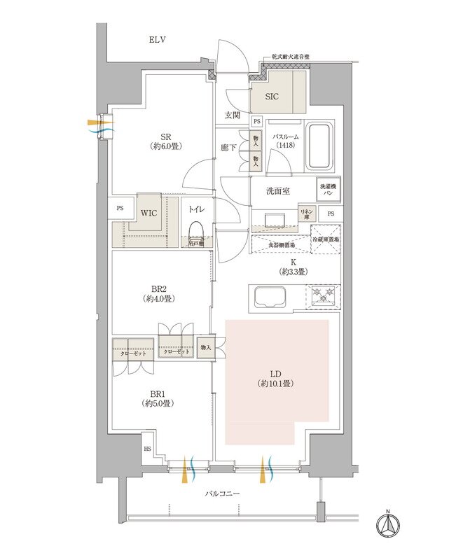 イノバス中野富士見町 間取り E1タイプ