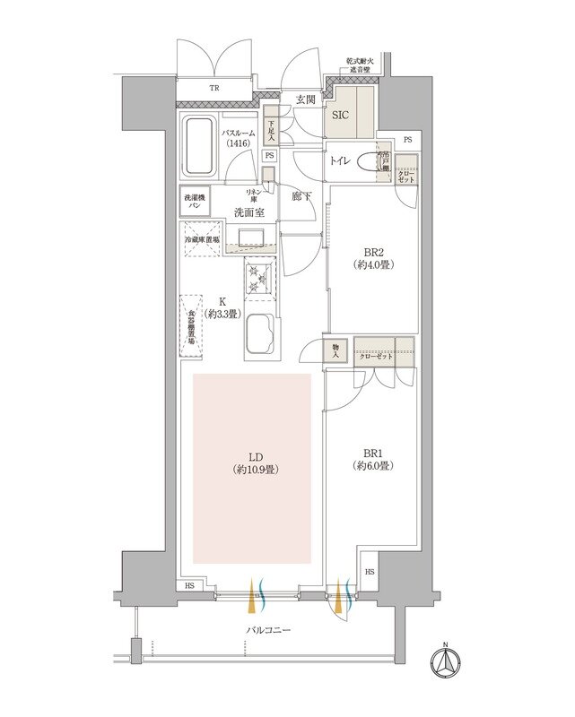 イノバス中野富士見町 間取り F1タイプ