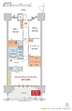 ヴェルディ・ステーションテラス阿品 間取り D type（2〜20階）