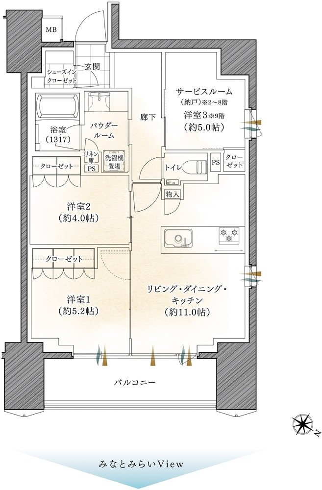 プレミスト横浜桜木町 間取り A type