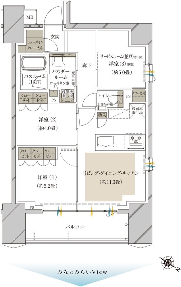 プレミスト横浜桜木町 間取り A type