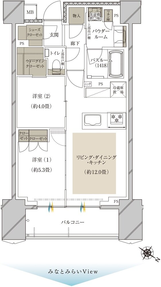 プレミスト横浜桜木町 間取り F type