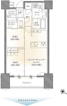 プレミスト横浜桜木町 間取り F type