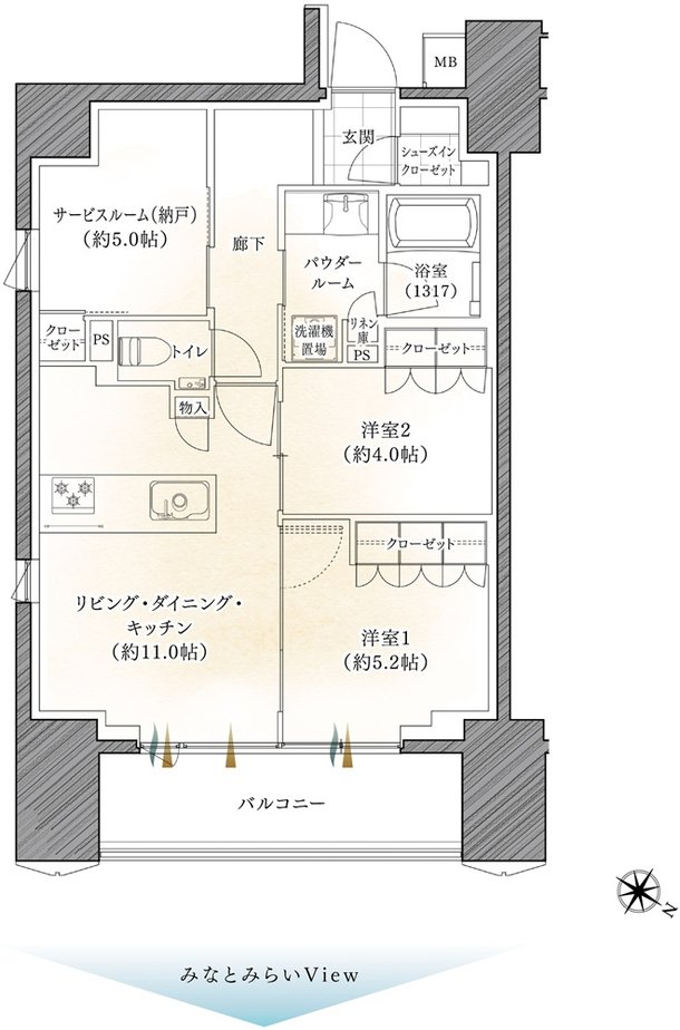 プレミスト横浜桜木町 間取り H type