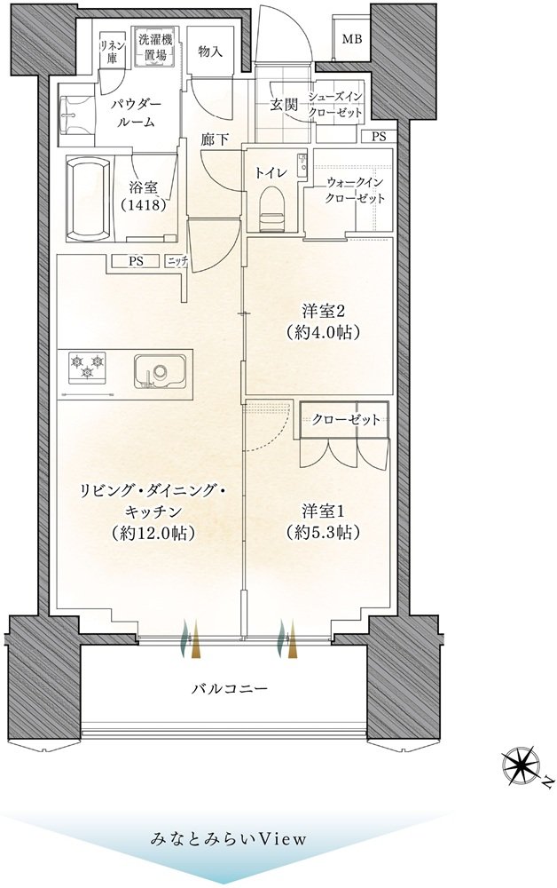 プレミスト横浜桜木町 間取り B type