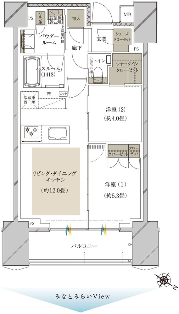 プレミスト横浜桜木町 間取り B type