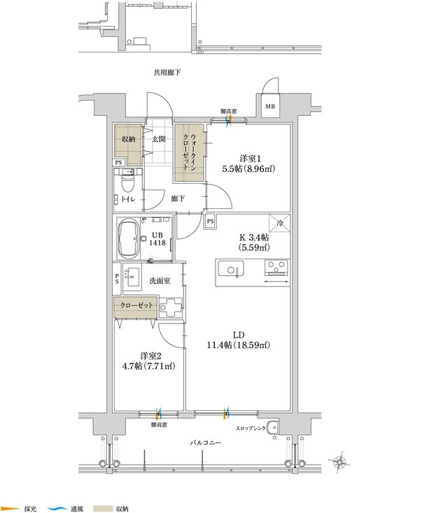 グリーンヒル南大分グランレガート 間取り B type