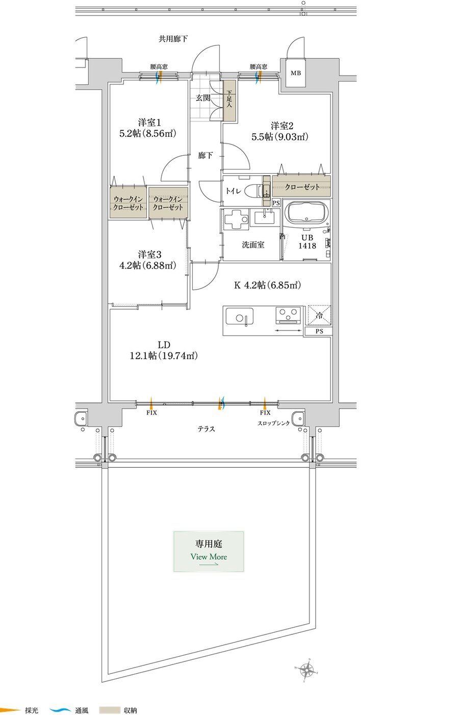 グリーンヒル南大分グランレガート 間取り C1 type