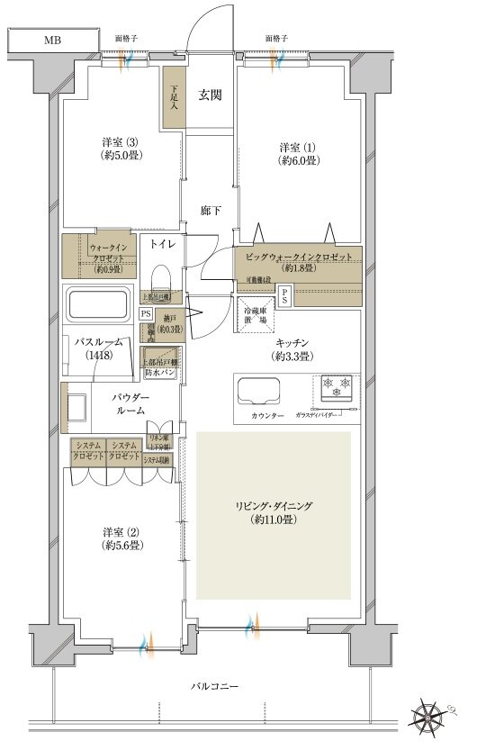 ヴェレーナ日吉 間取り F type(第3期1次販売予定住戸)
