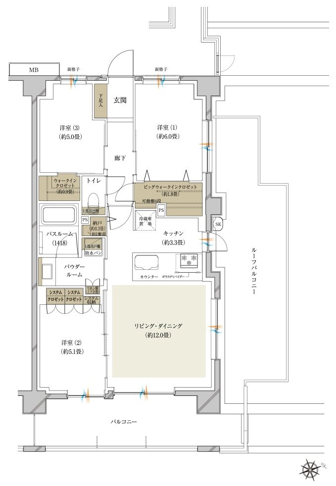ヴェレーナ日吉 間取り Kr type(先着順販売住戸)