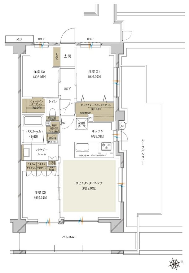 ヴェレーナ日吉 間取り Kr type(先着順販売住戸)