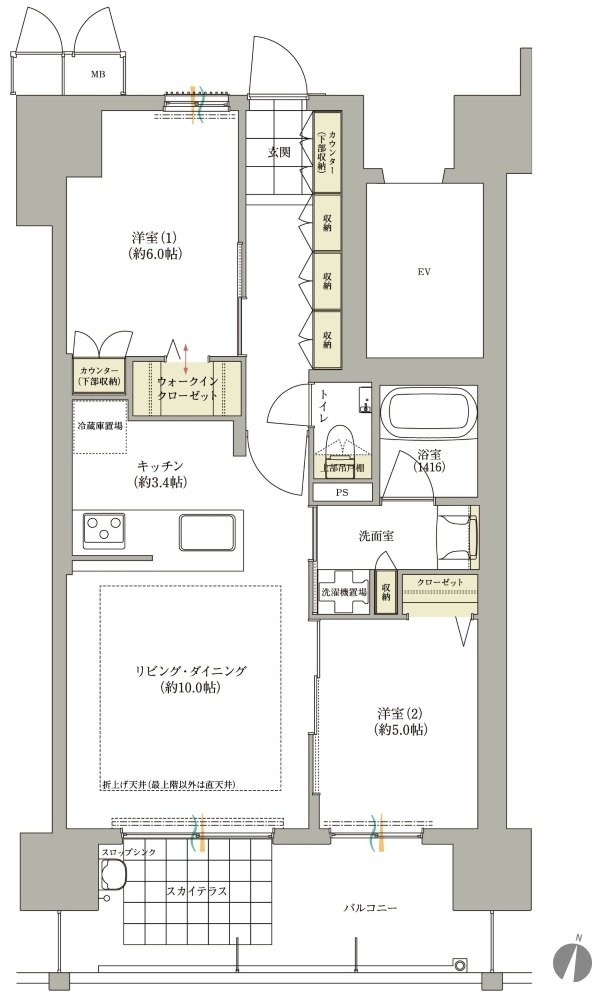 ロイヤルガーデン本町一丁目 間取り 58-C TYPE