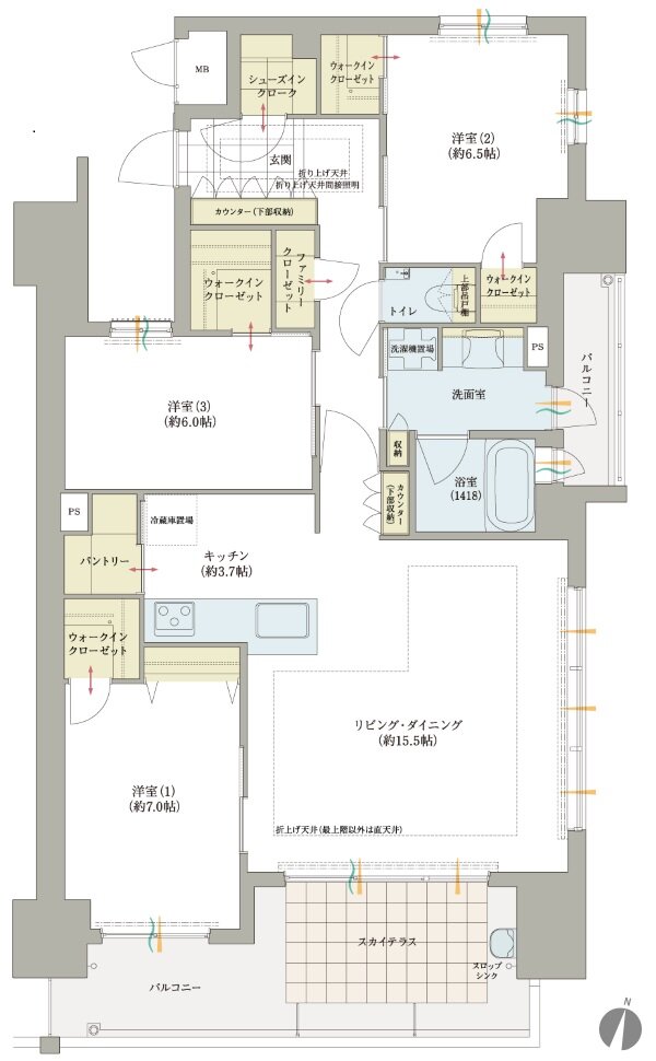 ロイヤルガーデン本町一丁目 間取り 93-D TYPE
