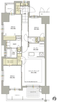 ロイヤルガーデン本町一丁目 間取り 75-A TYPE