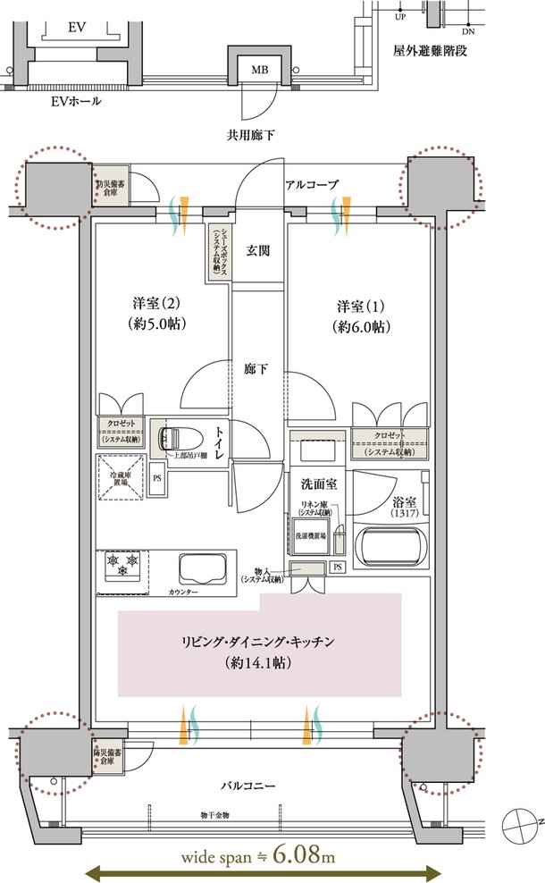 レ・ジェイド鶴舞 間取り B type