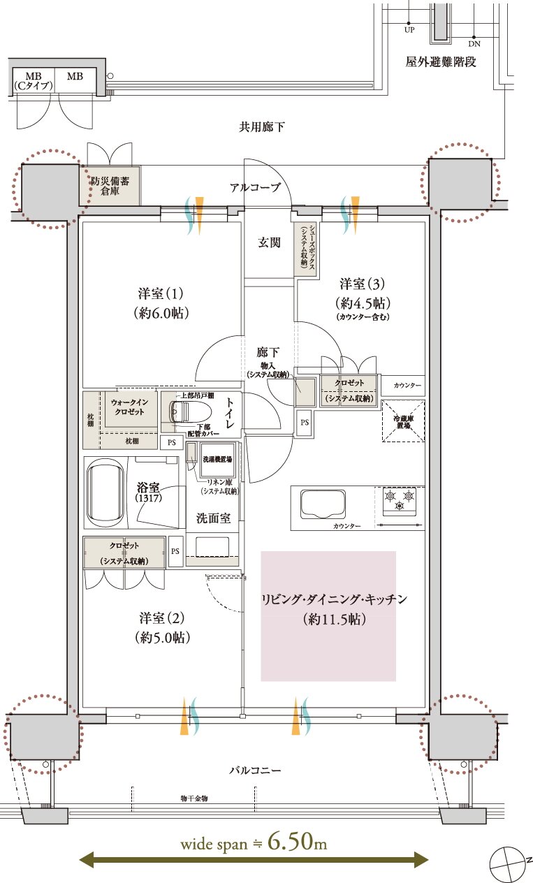 レ・ジェイド鶴舞 間取り D type