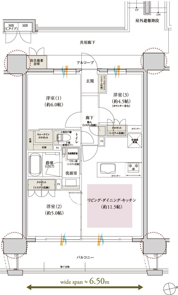 レ・ジェイド鶴舞 間取り D type