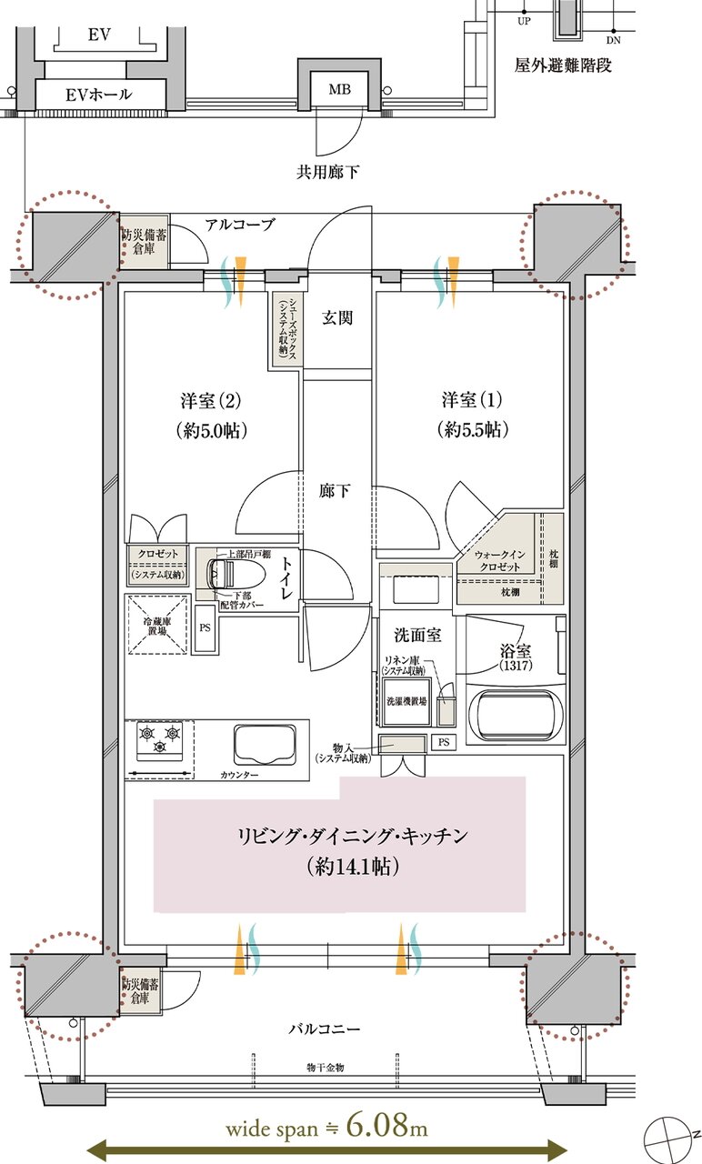 レ・ジェイド鶴舞 間取り B type MENU PLAN1