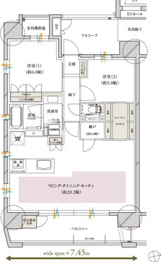 レ・ジェイド鶴舞 間取り A type MENU PLAN2