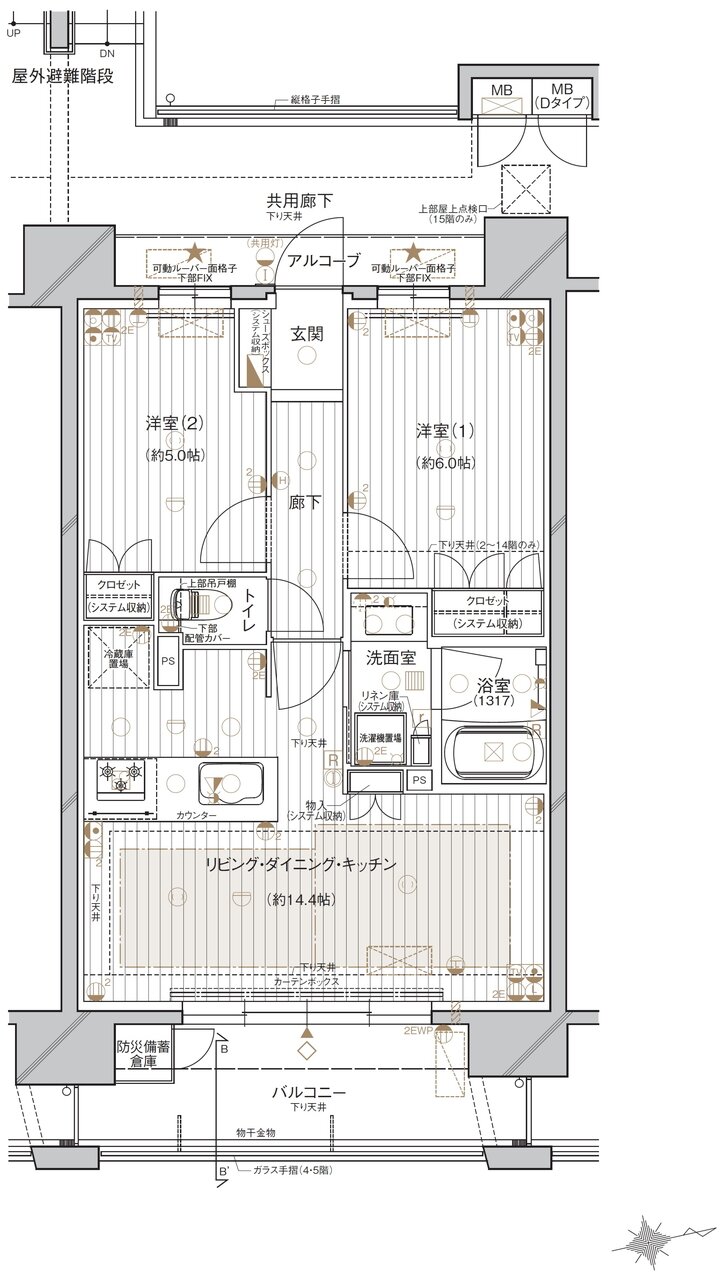 レ・ジェイド鶴舞 間取り C type