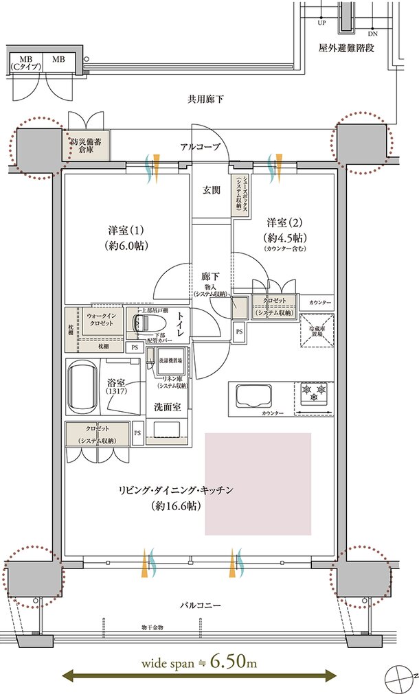 レ・ジェイド鶴舞 間取り D type MENU PLAN1