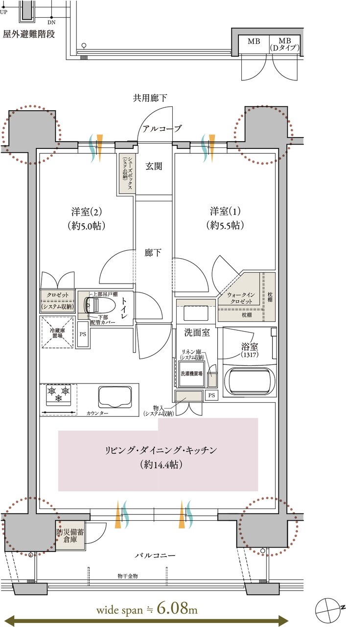 レ・ジェイド鶴舞 間取り C type MENU PLAN1