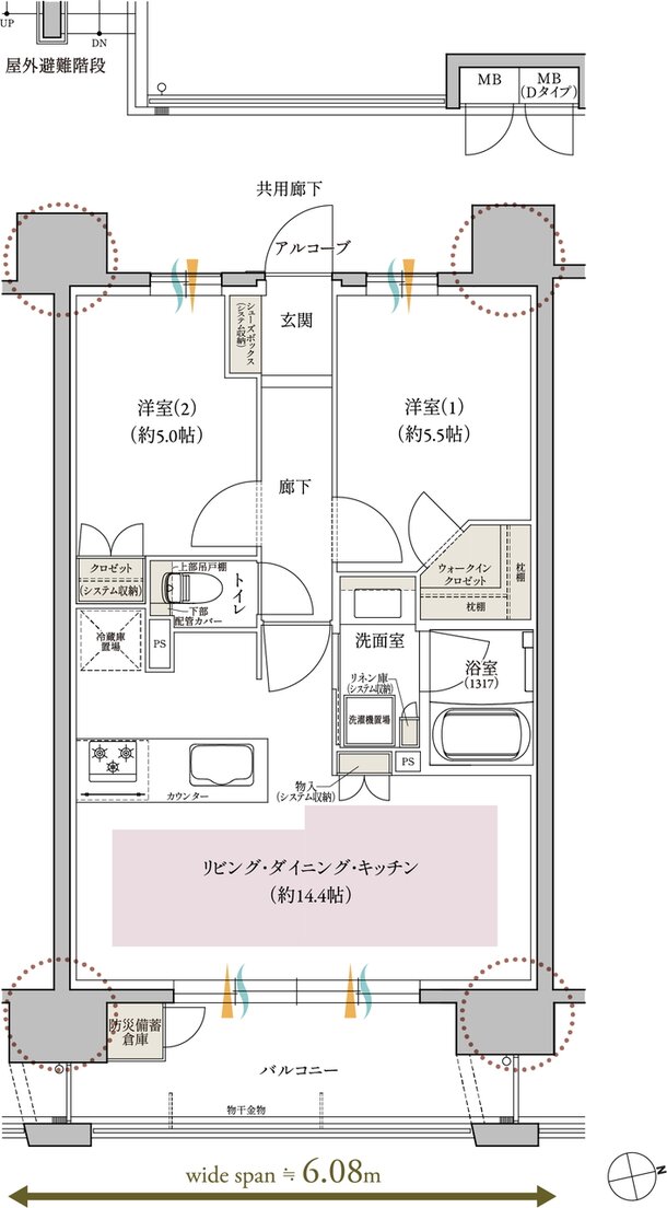 レ・ジェイド鶴舞 間取り C type MENU PLAN1