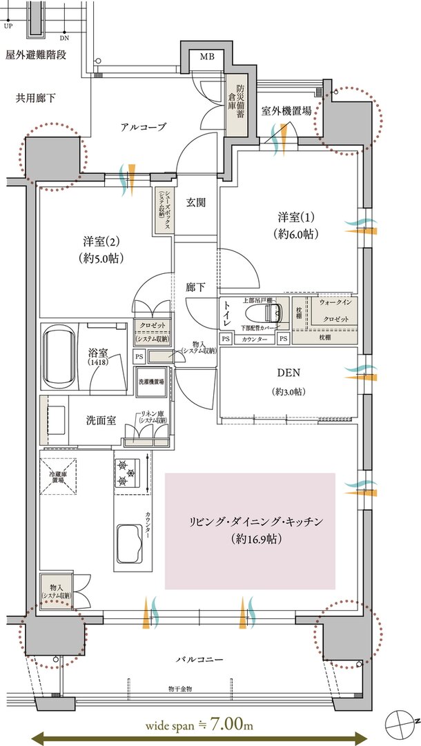 レ・ジェイド鶴舞 間取り E type MENU PLAN1